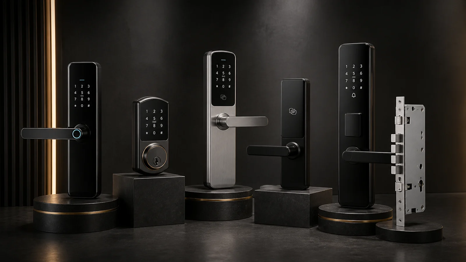 Multiple OEM smart lock models on display